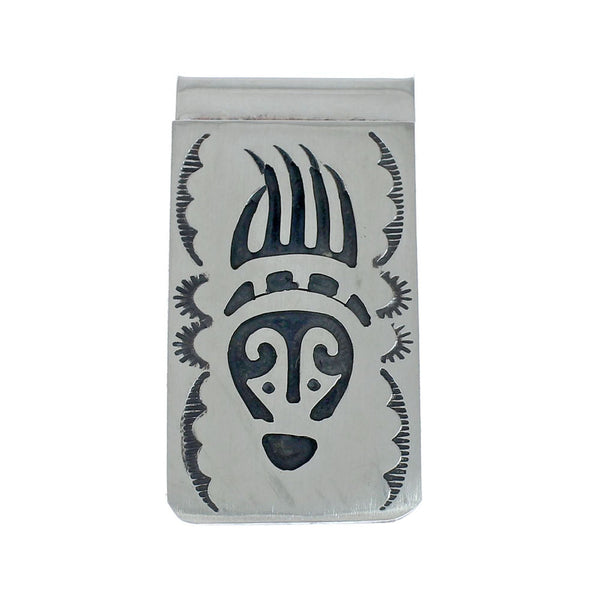 Genuine Sterling Silver Native American Bear Paw Money Clip SN20360